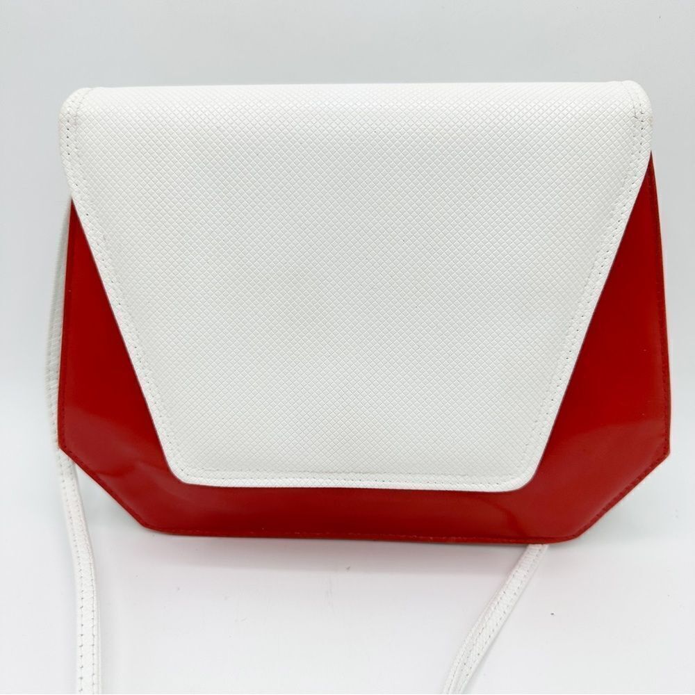 Vintage Jay Herbert NY Red White Geometric‎ Color-Block Bag Convertible Purse
